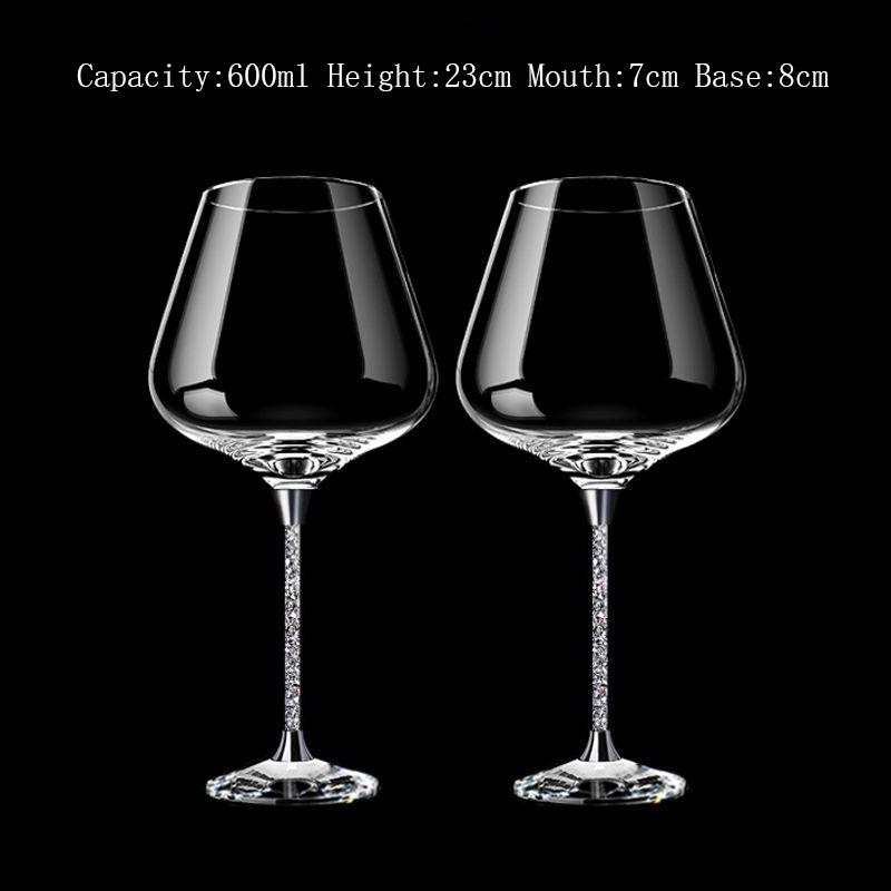 2 Pcs Wine Glasses Crystal Transparent Hand Blown Lead-Free Glass Drinking Cup Good Gift Idea for Wedding Anniversary Fathers Day Wine Tast