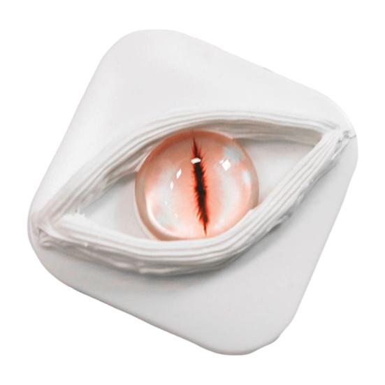 Creepy Eye Contact Lens Case Double Compartments Lens Holder with Mirror Tweezers Portable Storage Box for Makeup & Cosplay Accessories