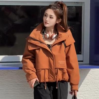 Winter Nieuwe Koreaanse Stijl Korte Katoenen Jas met Capuchon voor Dames met Losse Pasvorm, Casual en Verdikte Jas
