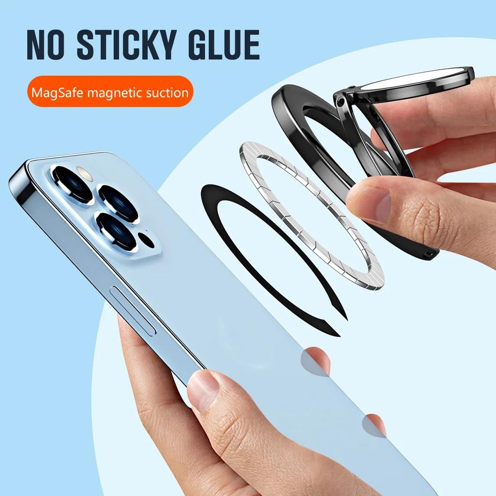 For MagSafe Phone Magnetic Finger Ring Holder for Iphone 12 13 Pro Max Mini Magnet Phone Stand Grip Mount Smartphone Accessories