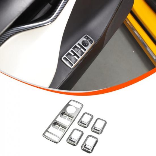 Silver ABS Window Lift Button Panel Cover Trim For Tesla Model S 2014+