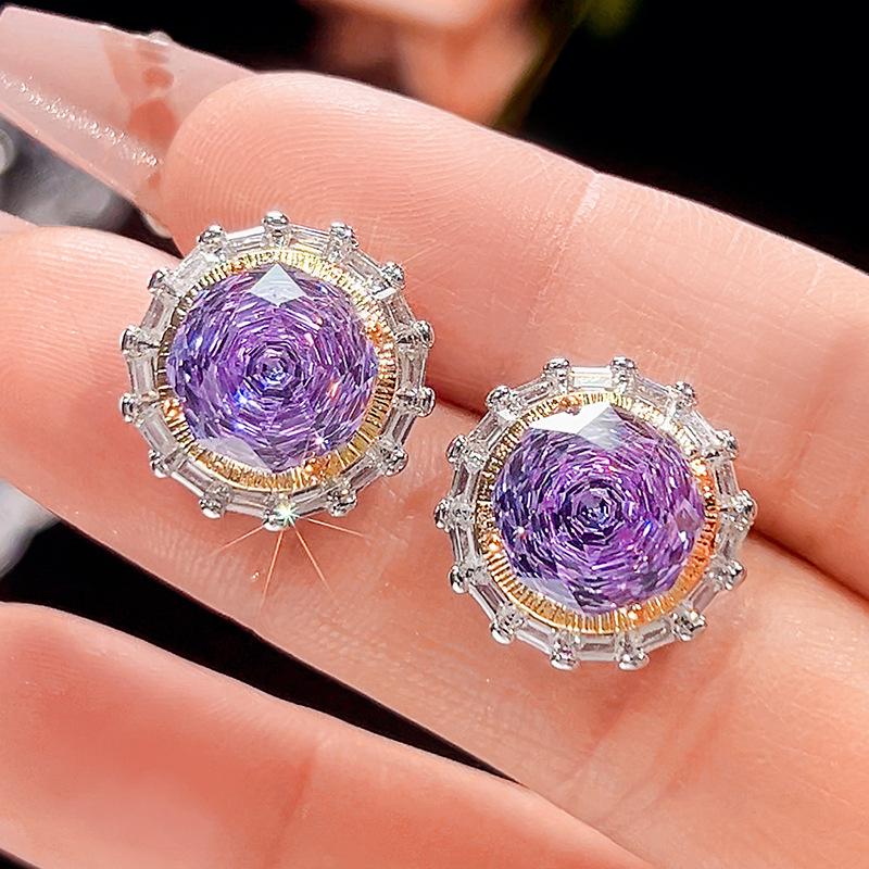 

Jewelry Copper Bottom Gold-Plated Simulation Millennium Son Roland Round Set Main Stone 14-10Mm