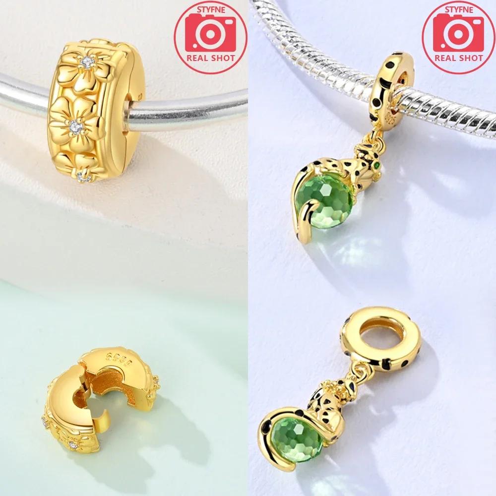 Authentic Certified Copper Gold Plated Animal Bear Leopard Bead Charms Compatible With Bracelets Women Diy Acceaaories Jewellery Making Up