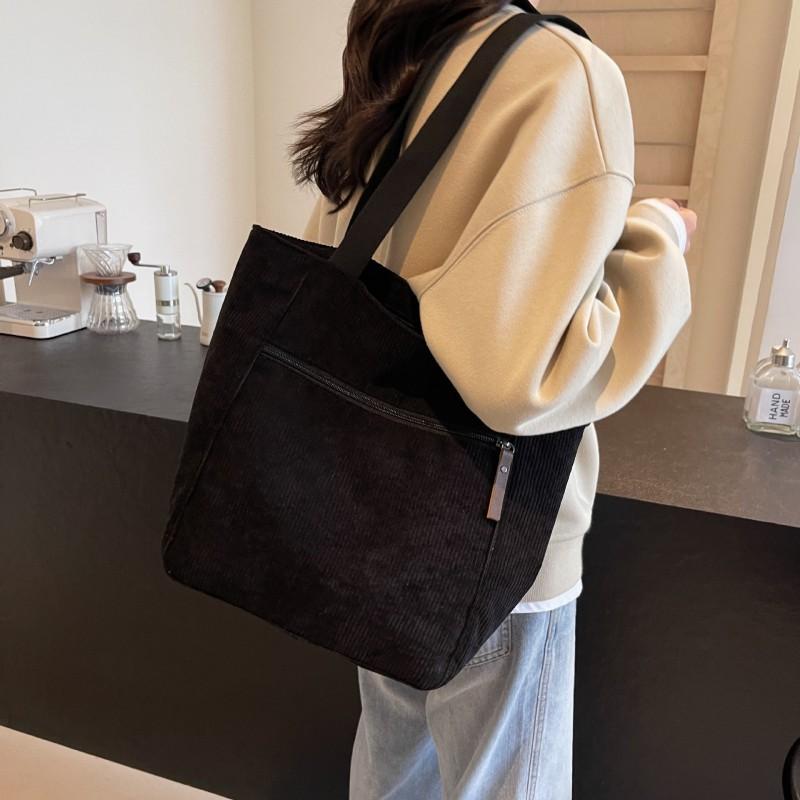 Corduroy Large-capacity Tote Bag Women s New All-matching Shoulder College Students Commuting Handbag