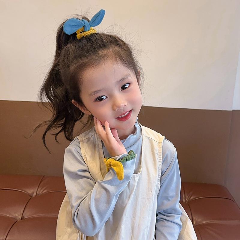 Cute Rabbit Ear Scrunchies Children Girls Gift Elastic Hair Rubber Bands Accessories Tie Hair Ring Rope Headdress Headwear