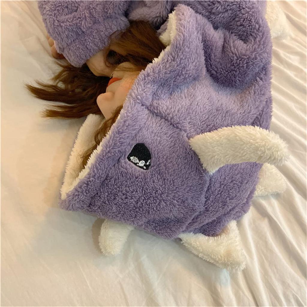 [newsight] Winter Pajamas, Dinosaur Romper Overalls, Kigurumi, Loungewear, Cold Weather Protection, Fluffy (Purple)