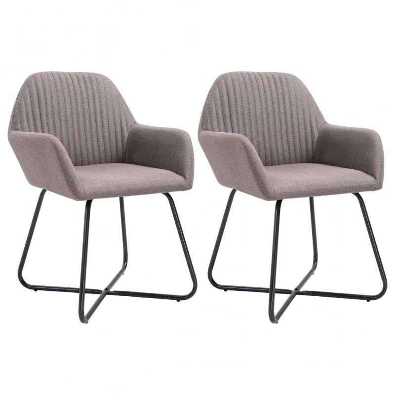 Day and Night - Day and Night Dining Chairs 2 Units Taupe Gray Fabric