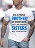 Men's 'Proud Sister and Brother' Graphic T-Shirt- Casual Short Sleeve Crew Neck