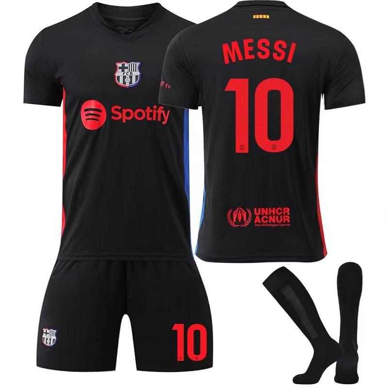 2024/2025 Barcelona Messi Kids Soccer Jersey, Black, Polyester, Sportswear for Training and Match