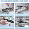 Vintage Inspired Ice Cube Tray, Stainless Steel Ice Cube Trays for Freezer, Metal Ice Tray with Lever, Retro Metalice Handle Made Ice Cube Tray