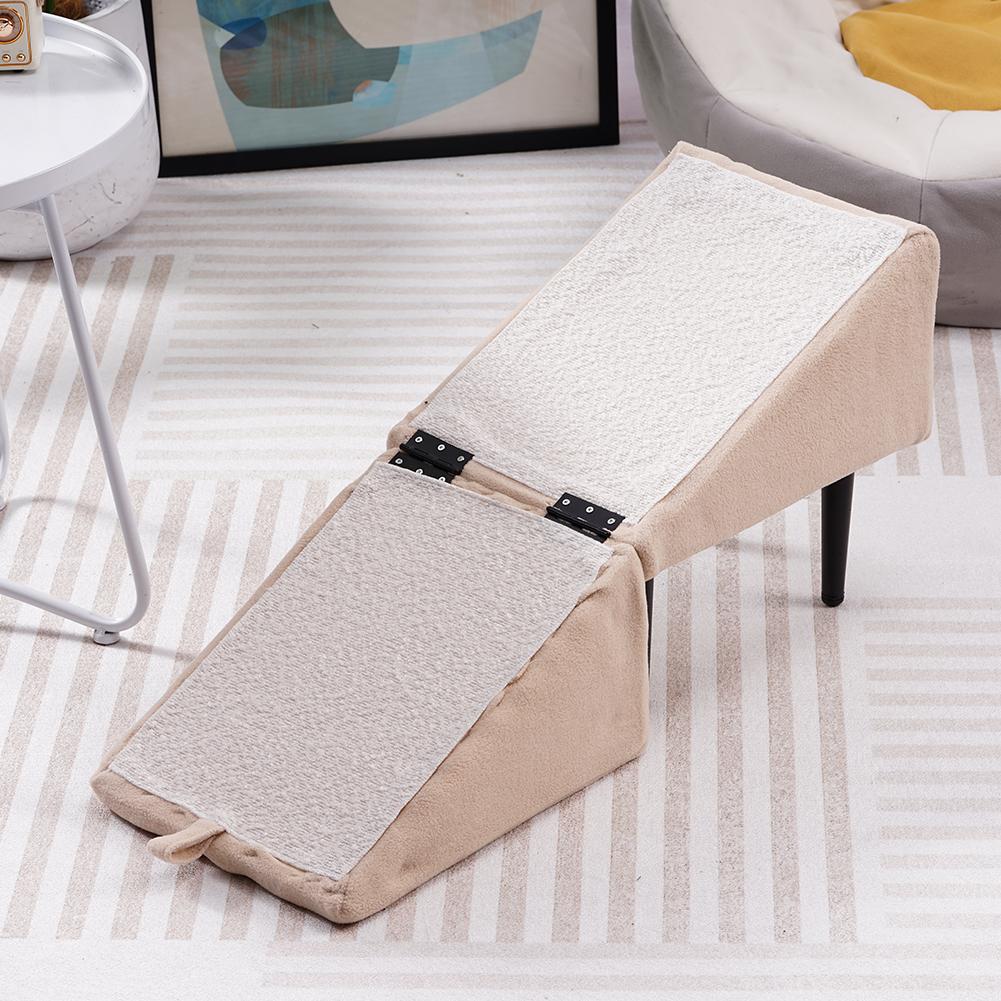 Składane Split Schodki dla Psa Pufka Schodki dla Zwierząt Drabinka Antypoślizgowe Do Wspinania Łóżko Sofa Wielofunkcyjny Bawełniany Len Stołek Stopień dla Psa