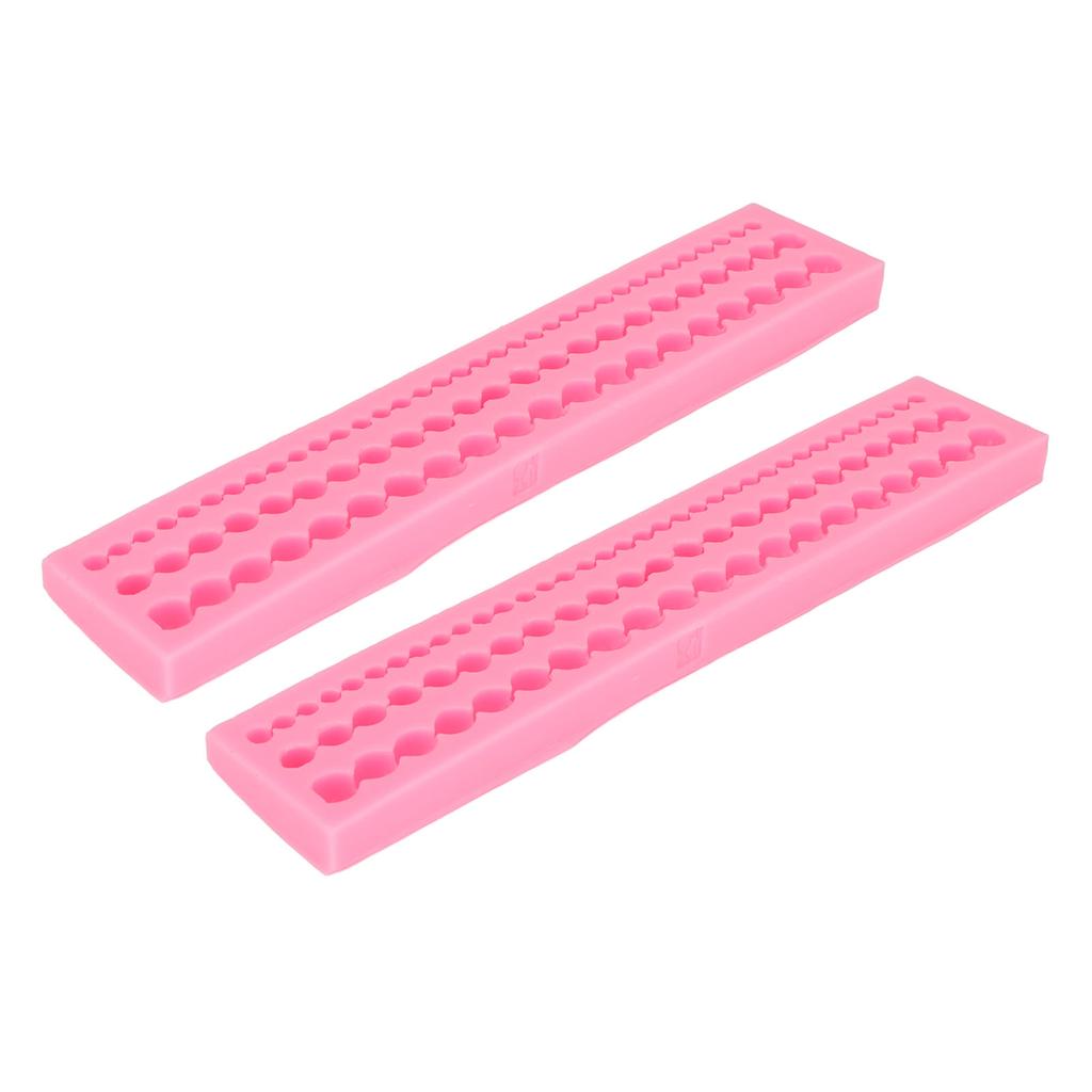 2Pcs Silicone Mold Long Pearl Necklace Shape Easy Demoulding Flexible Soft Baking Mold for Cake Fondant Chocolate