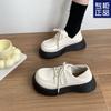 Black Big Head and Small Leather Shoes Women's Spring 2025 New Japanese Jk Loafers British Style Muffin Platform Shoes