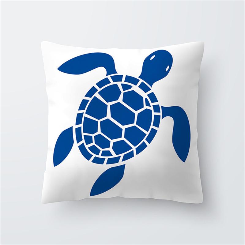 Blue Ocean Starfish Animal Print Pattern Cushion Cover for Home Living Room Sofa Bedroom Decoration Throw Pillow Cover