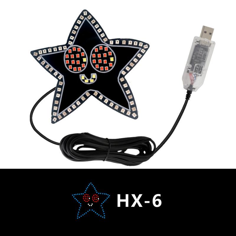 Car star window lamp LED decorative lamp creative no-wiring love heart online celebrity rear window expression lamp