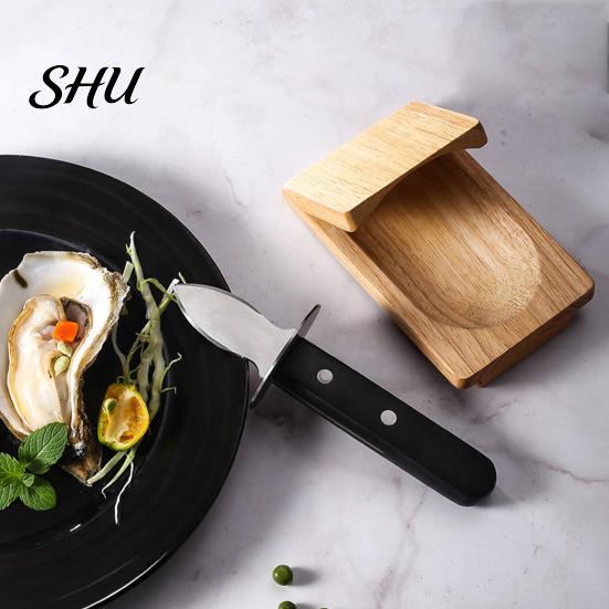 Utensili da Cucina Vassoio in Legno per Ostriche Multifunzione Protezione per la Mano per l'Apertura Pinza in Legno per Frutti di Mare Sgusciatore Facile da Usare per Feste