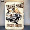 Retro Car Metal Tin Sign Vintage Garage Wall Decor
