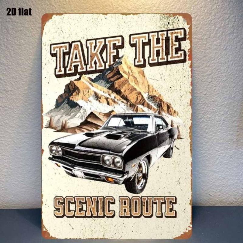 Retro Car Metal Tin Sign Vintage Garage Wall Decor