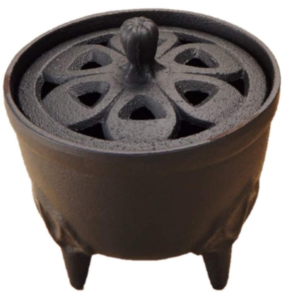 Iwachu Incense Burner Petals Black Body Size x H9 Nanbu Ironware 29206 (cm) 8.5
