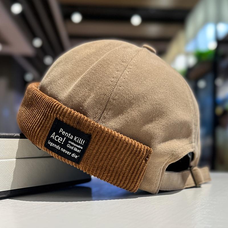 Стильная мужская вельветовая кепка-газетчик, дизайн с нашивками-буквами, идеально подходит для активного отдыха - Коллекция Осень/Зима