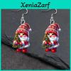 Weihnachtsmotiv Santa Claus mit Baummuster Damen Acryl Ohrringe für Feiertagsveranstaltungen