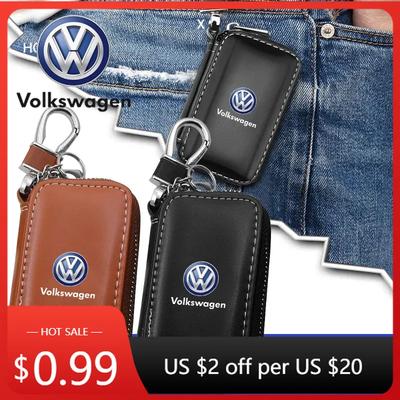 Für VW Leder Autoschlüsselhülle Autoschlüsselabdeckung Schlüsseltasche Autozubehör Für Volkswagen VW GTI Rline R Polo Golf MK8 Pass