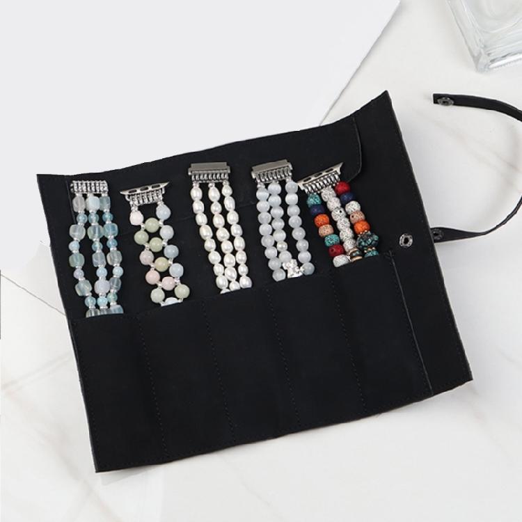 Sophisticated Handcrafted Watch Holder for Smartwatch Case, with Band Slots Roll, Storage Pouches Watchband Organization