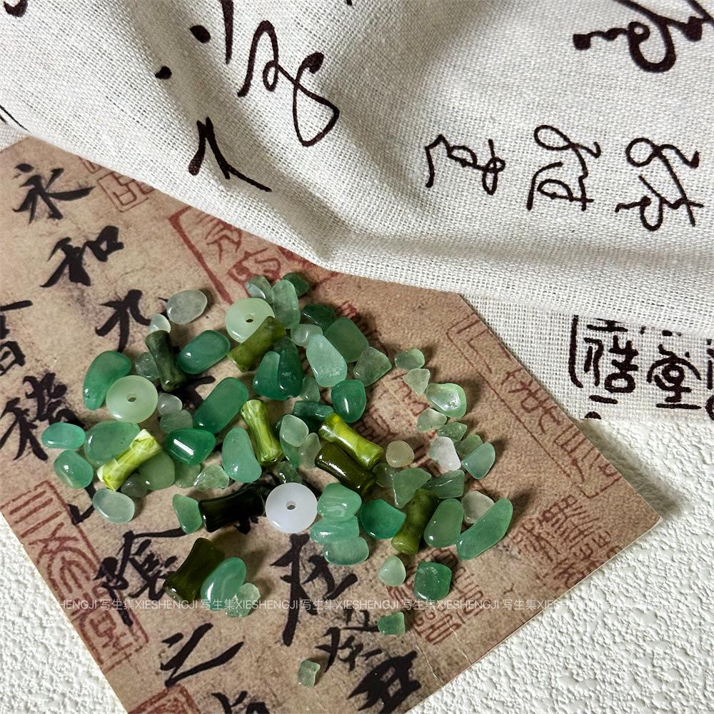 

Китайский нейл-арт в бамбуковом стиле, безопасная застежка с нефритом, DIY украшения Full can Quantity details marked