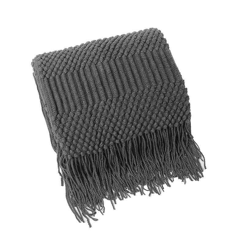 Nordic Tassel Knitted Blanket - Versatile Sofa, Bed, and Bay Window Throw