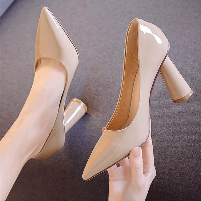 Fashion Retro French Women Shoes Spring New Style Pointed Heels Comfor Elegant Women's  Heels Fashion Versatile Women's Casual Shoes