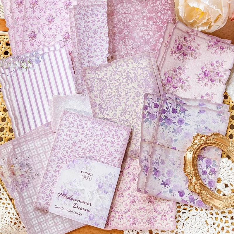 30Pcs/Pack Gentle Wind Series Scrapbooking Decorative Paper Material Perfect for Collage Journaling Craft Diy Supplies