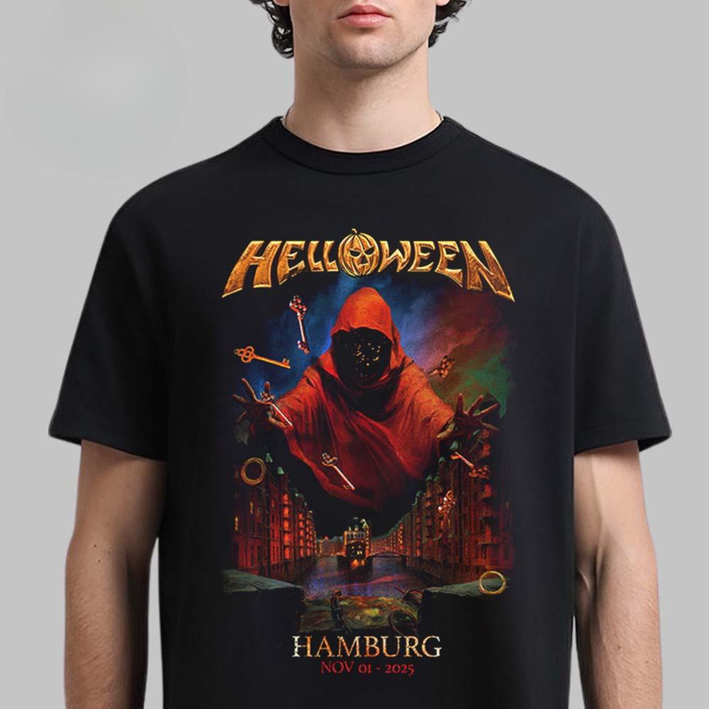 Top Helloween Cotton Band Shirt Unisex Summer Short Sleeve Fashion Brand Tee Luxury Casual Vintage Tshirt