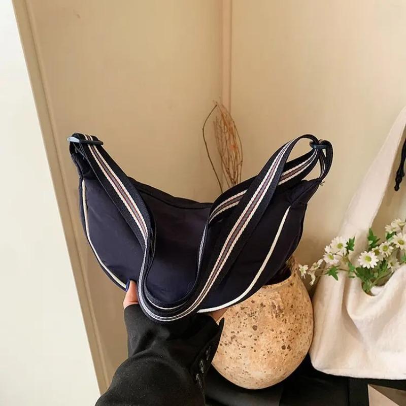 Casual Commute Women's Hobos Crossbody Bags Lightweight Portable Ladies Shoulder Bag Ctrast Color Simple Female Purse Handbags