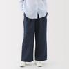 MUJI Women's Cotton Linen Denim Easy Wide Pants, Dark Navy, Size XL, BE1WDA5S