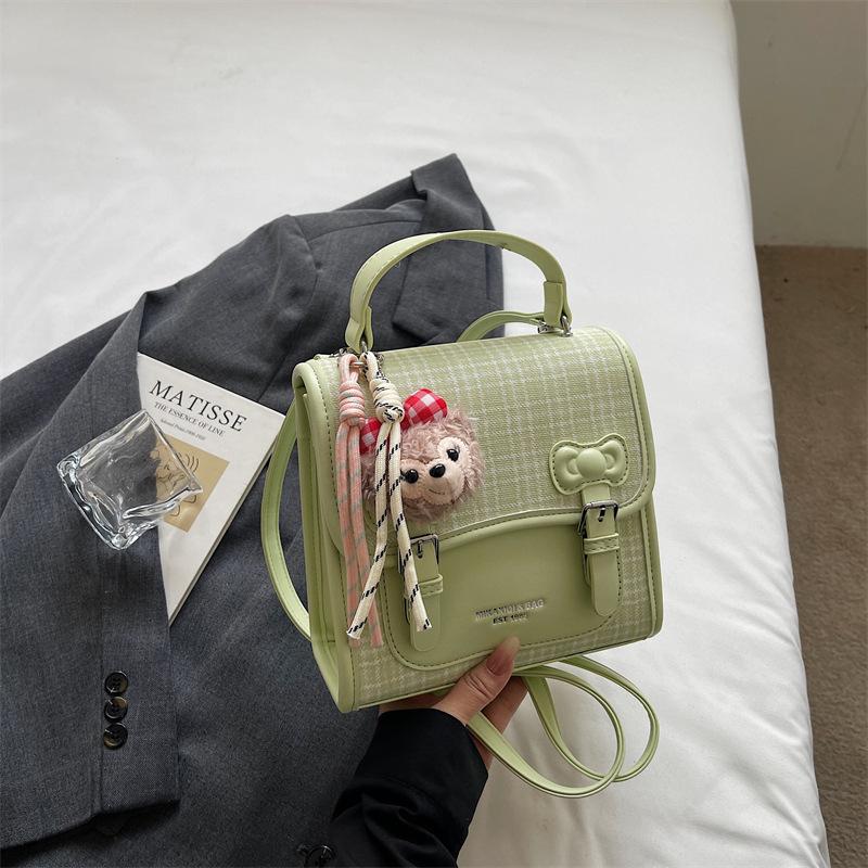 Schoolbag Handsome Mijia Korean Edition Fashion Backpack School Bag 1011 New Niche High Value Shoulder Bag Crossbody Small Square Bag