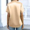Womens Satin Blouse Short Sleeve Silk Tops Button Down Shirts Business Casual Outfits