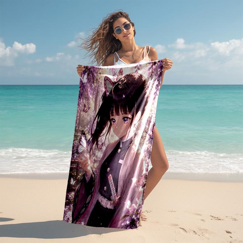 1pc Tsuyuri Kanawo Beach Towel, Comfortable and Thick, and Swimming/Bath/Picnic/Camping Towel, Suitable for Seaside Beaches