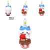 Cute Self-mocking Bear Birthday Party Cake Plush Toy Hanging Pendant Cartoon Doll Bag Decoration Gift Blue/pink