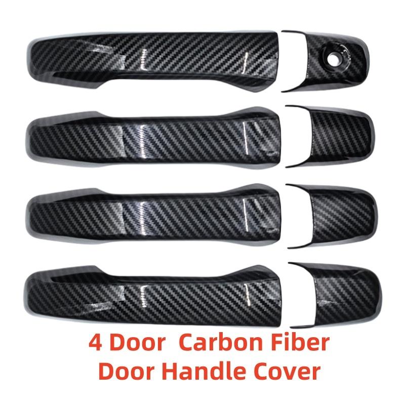 Carbon Car Accessory Door Handle Cover Trim Paste Style Chrome Silver For Ford Explorer 2011 2012 2013 2014 2015 2016 2017 2018