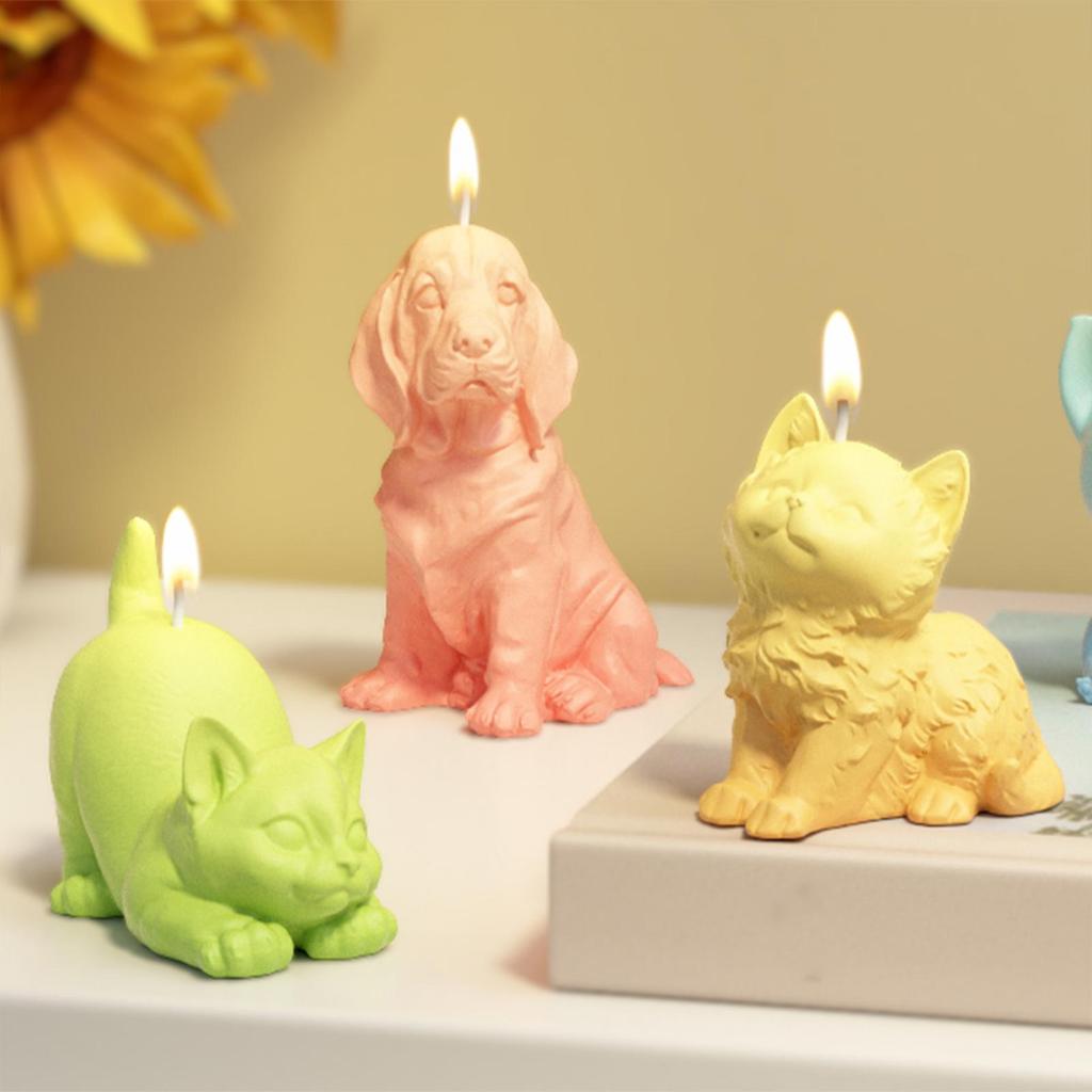 Cute Animal Candle Molds Three-Dimensional Silicone Casting Molds Epoxy Resin Moulds Reusable Plaster Moulds for Wedding Home