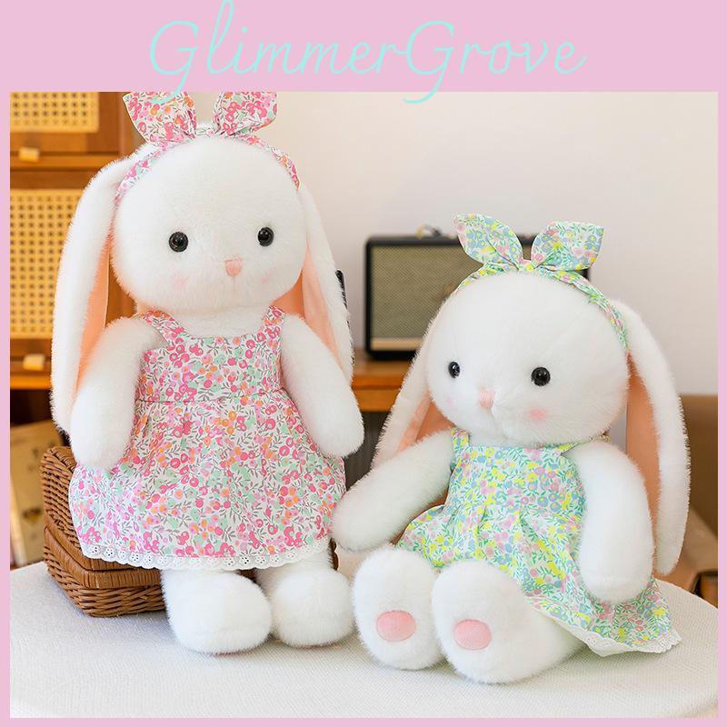 Plush Rabbit Doll With Flower Dress For Kids Girls Gift And Bedroom Decor