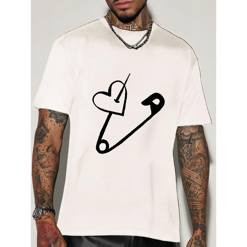 

Европейский размер Летняя мужская модная футболка с принтом с коротким рукавом 2XL белый