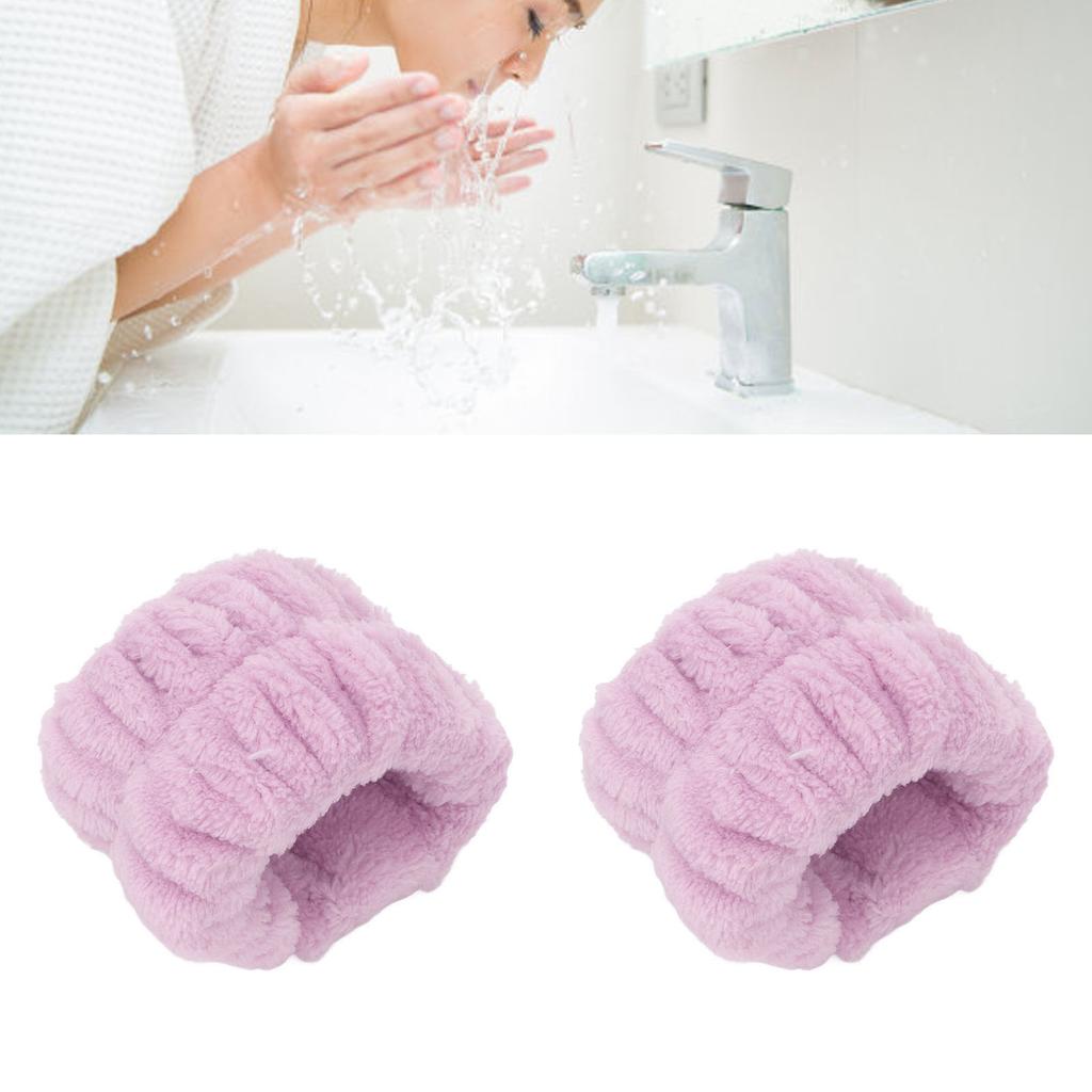1 Pair Face Washing Wristbands Strong Water Absorption Skin Friendly Soft Pure Color Women s Wrist Towels for Home Travel