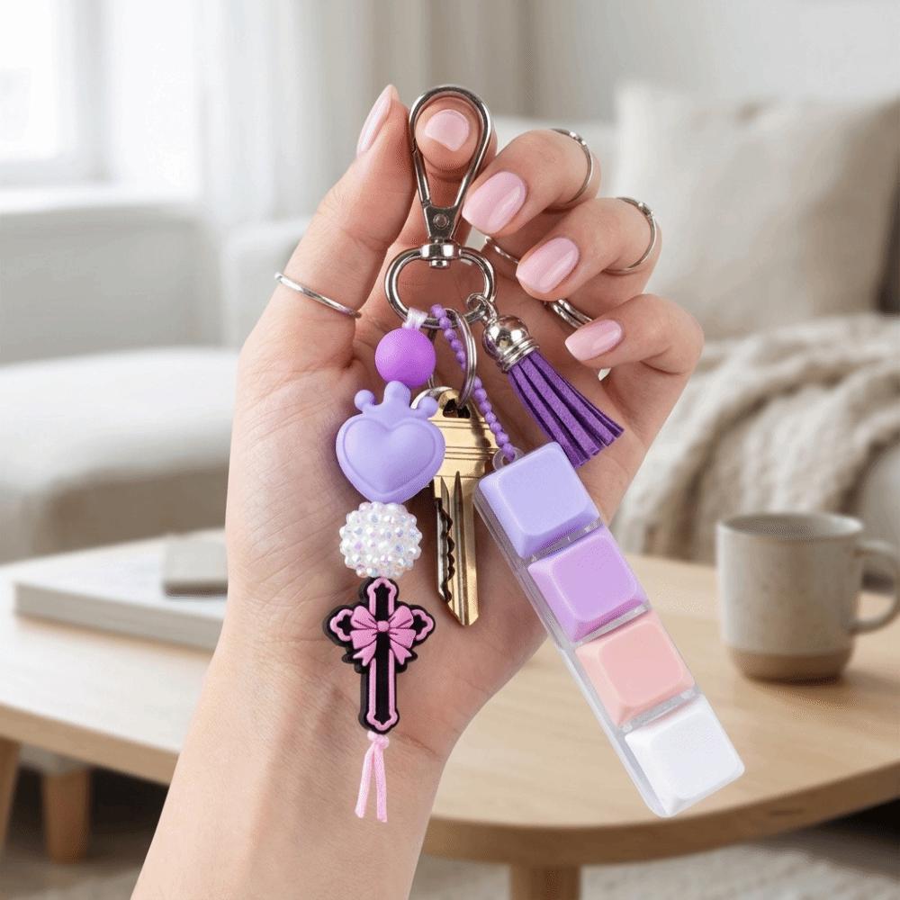 Soft Silicone Handmade Keychain Silicone Beads Stress Relief Toy Fidget Toy Gift For Women