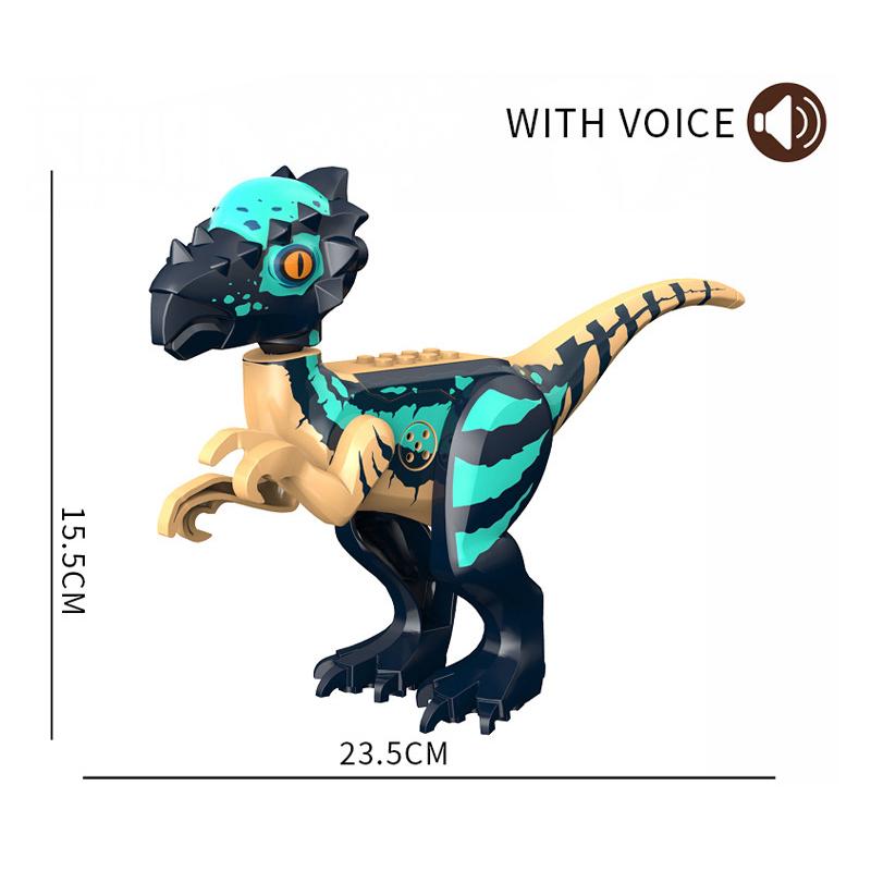 With Sound Assembled Building Blocks Dinosaur World T-Rex Velociraptor Triceratops Jurassic Animal Model Bricks Figure Toys Gift