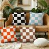 Fashion Checkerboard Plaid Cushion Cover Pillow Case Plush Fabric Soft Double Sided Print Sofa Cushion Cover Throw Pillow Covers
