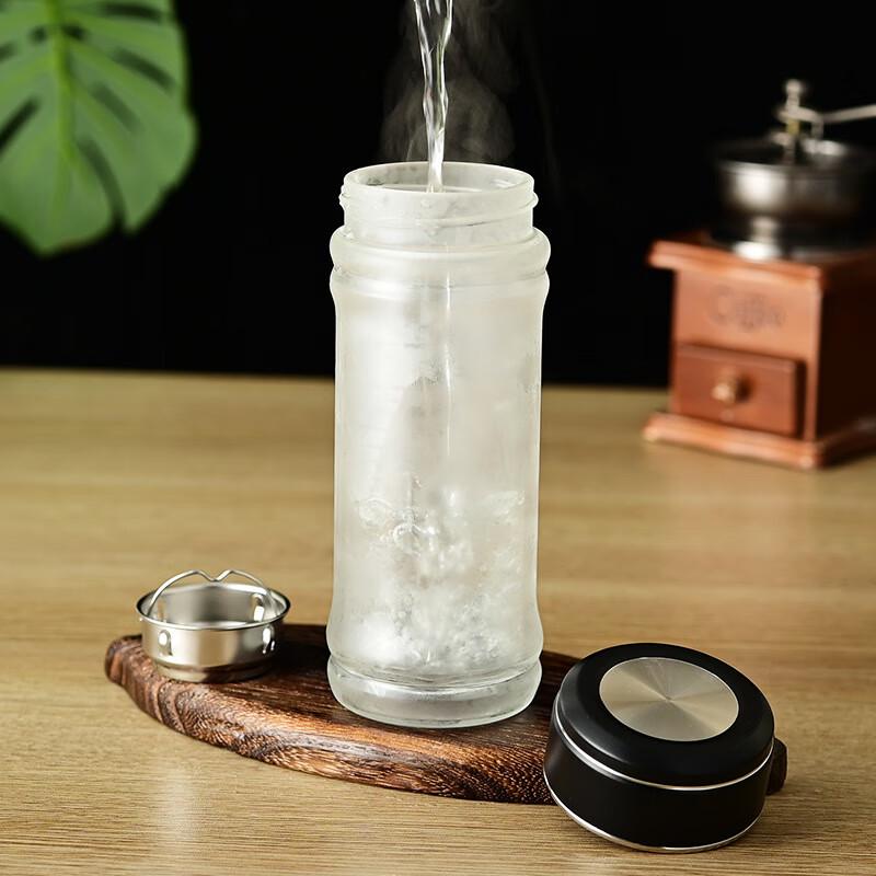 Double-Layer Borosilicate Glass Tea Infuser Mug