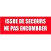 Signalisation De Securite "ISSUE DE SECOURS NE PAS ENCOMBRER" PVC Rigide 200 X 80 Mm