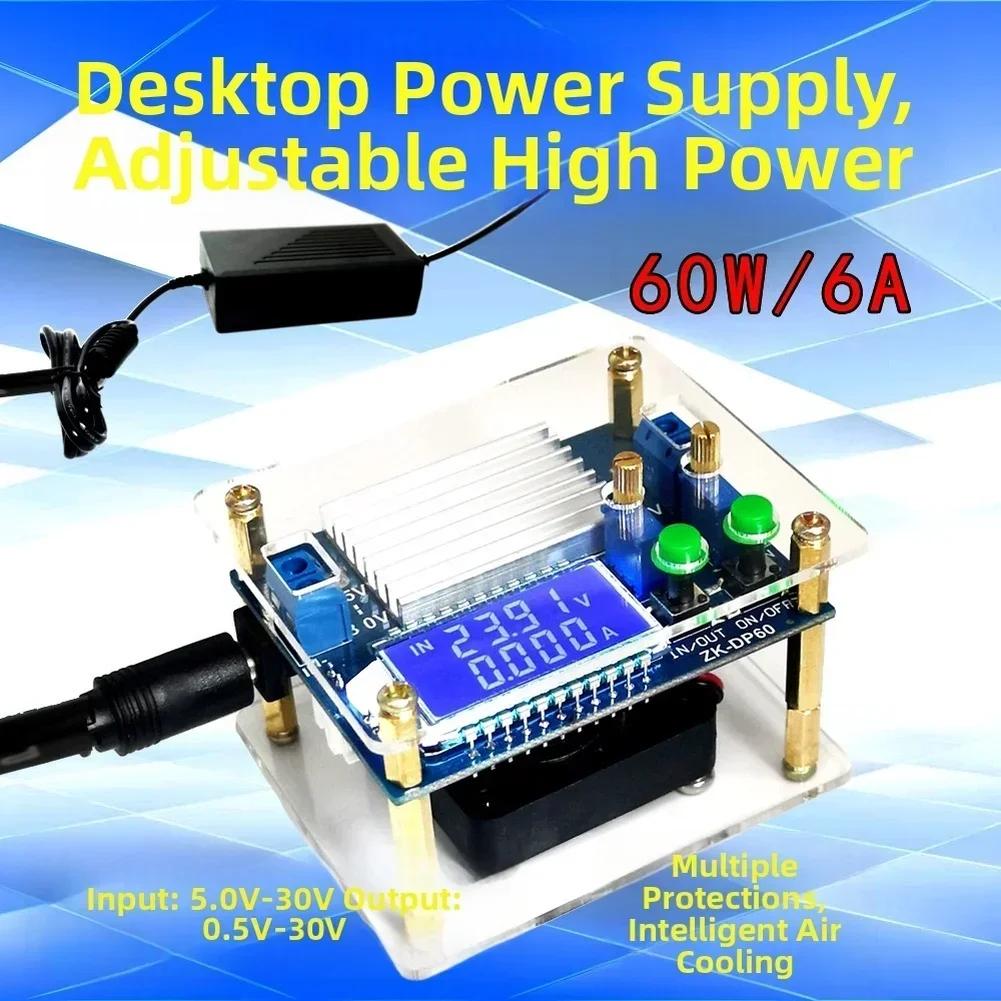 60W 6A Adjustable Step-Down Power Supply Module With LCD Display Case For Solar For Test Measurement Tool Accessory