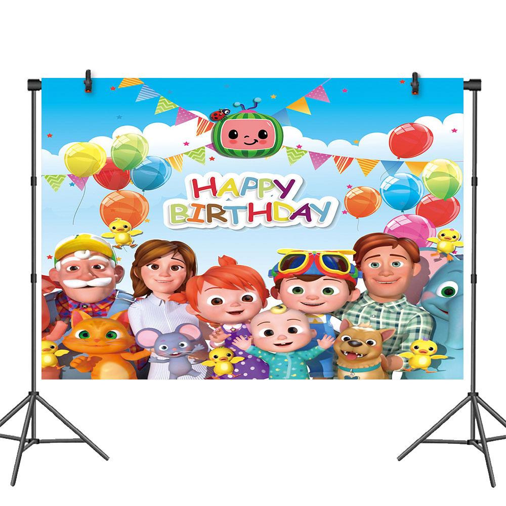 Cocomelon Party Decoration Tableware Set Birthday Party Supplies Favors Gifts Tablecloth Napkins Plates Cups Gift Bags